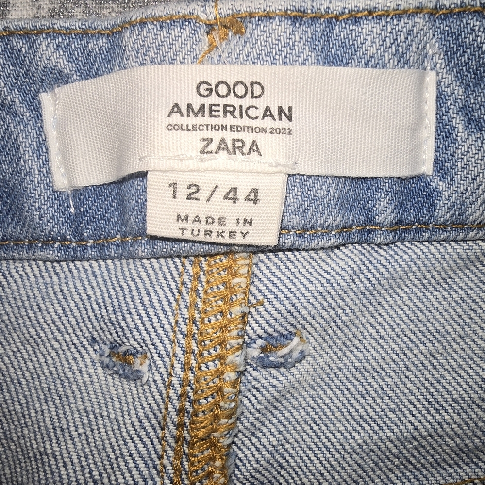 Good American  With Zara Classic Blue Distressed Women's Jeans - Picture 5 of 7